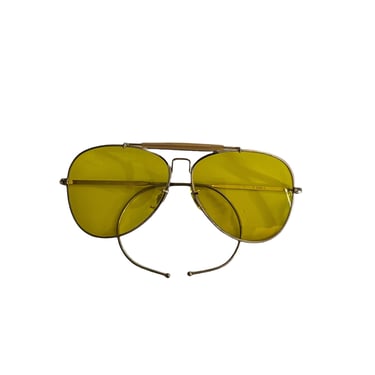 Vintage 80's Bushnell Yellow Aviator Shooting Glasses Korea 