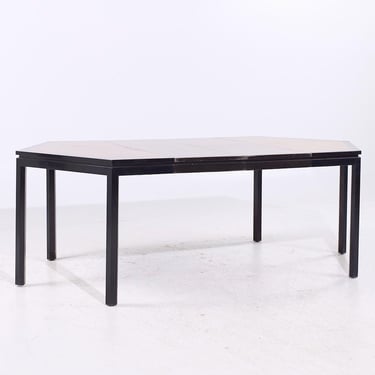 Edward Wormley for Dunbar Mid Century Hexagonal Rosewood and Ebonized Mahogany Expanding Dining Table with 2 Leaves - mcm 