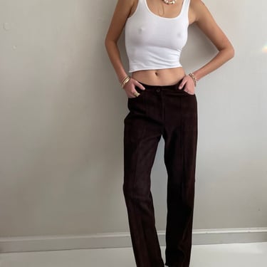 Carlisle Flat Front Pants - Dark Brown