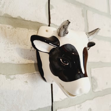 Ceramic Bull/Cow Kitchen Towel Holder 