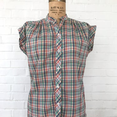 1970's Lightweight Plaid Blouse 