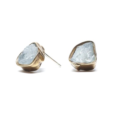 Solo Immersion Studs - Aquamarine + Brass