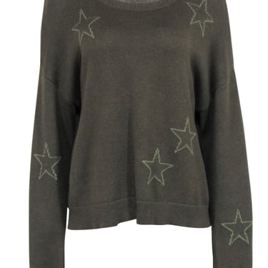 Rails - Olive Scoop Neck Star Sweater Sz L