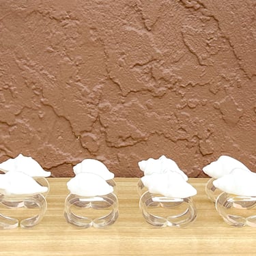 Set of Eight Shell and Lucite Napkin Rings