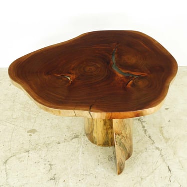 Handcrafted 41 in. Live Edge Mahogany Wafer Bistro Table