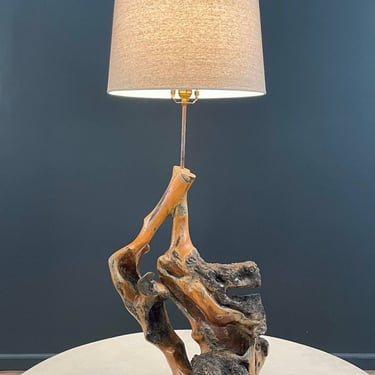 Mid-Century Modern Freeform Rustic Root Table Lamp, c.1960’s 