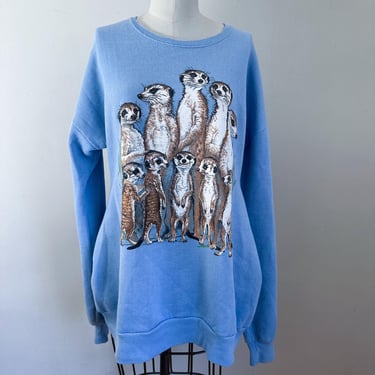 Vintage 1980s Meerkat Graphic Crewneck Sweatshirt / M 