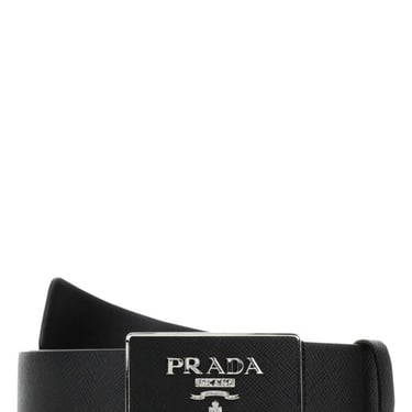 Prada Men Black Leather Belt