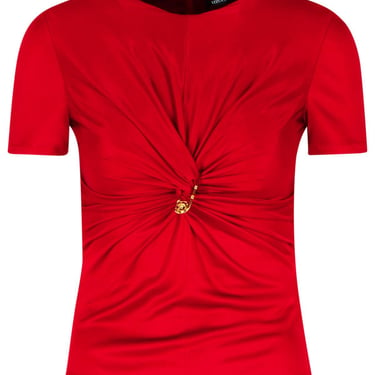 Versace 'Medusa' Red Viscose T-Shirt Women