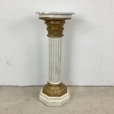 Vintage Column Pedestal Table 