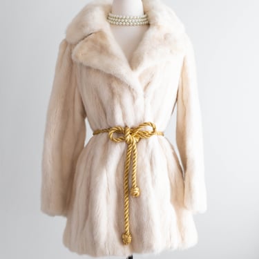 Luxurious 1960's Ivory Pearl Mink Jacket / Medium