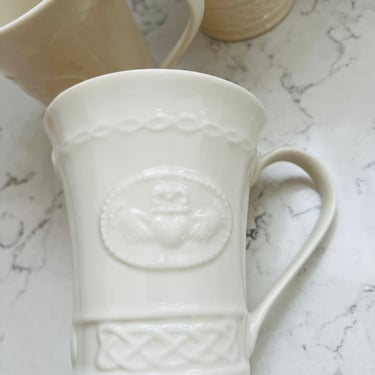 Set of 3 Claddagh Belleek Made in Ireland 10 oz Mugs by LeChalet