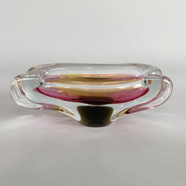 Vintage Art Glass Ashtray by Josef Hospodka for Chribska Glassworks, 1960's 