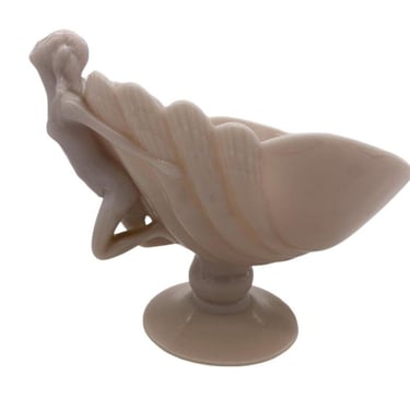 Cambridge Art Glass "Crown Tuscan" Flying Nude w/ Shell Compote 