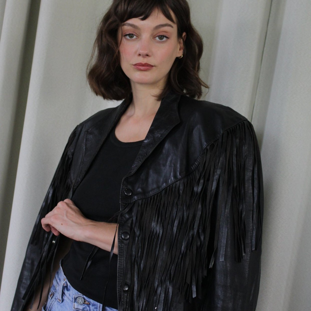 Vintage Jet Black Western Leather Jacket | Na Nin - Richmond, VA | ATTIC