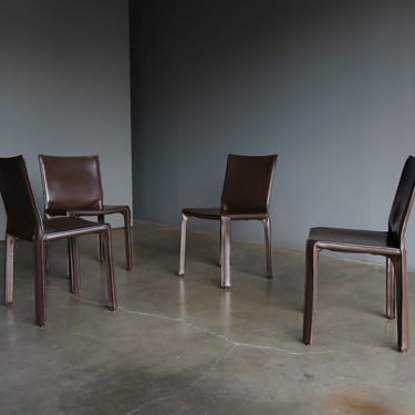 Mario Bellini Brown Leather &quot;Cab&quot; Chairs for Cassina