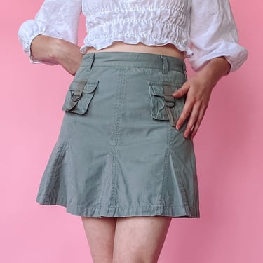 Y2K Grey Cargo Mini Skirt, sz. M