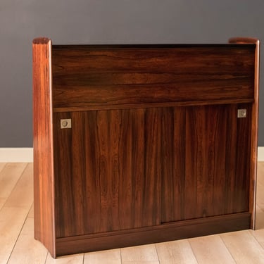 Rosewood Danish Modern Dry Bar Credenza Cabinet 