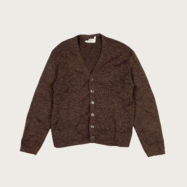 (L) Brown Acrylic Mohair Cardigan