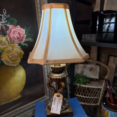 Gold Lamp with shade 16 in tall