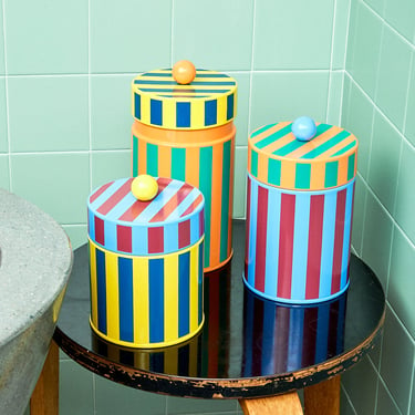 Striped Canister Set of 3