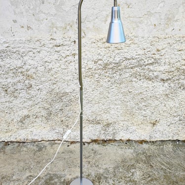 Vintage Ikea Kvart Floor Lamp / Adjustable Gooseneck Floor Lamp / 90's/ Silver Metal Floor Lamp /Study Lamp / Retro Light / Mid Century Lamp 
