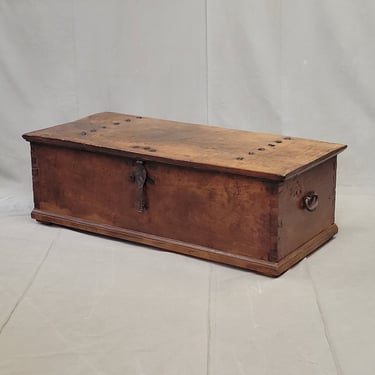 Antique Teak Storage Box With Iron Hardware Coffee Table (RL)