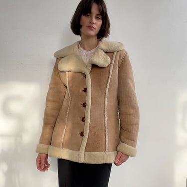 Incred 70s Natural Shearling Collared Jacket (M)