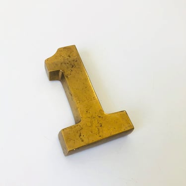 Vintage Brass Number 1 Paperweight 