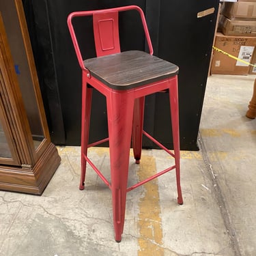 Red Metal and Wood Bar Stool Chair (Multiple Available)