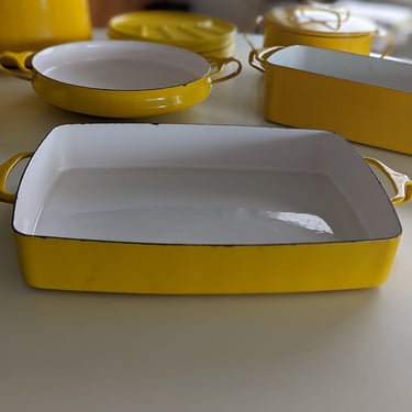 Dansk Kobenstyle Large Yellow Lasagna Casserole Enameled Cast Iron Dish by Jens Quistgaard 