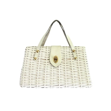 White on sale wicker purse