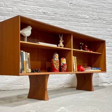 Long + Low Mid Century MODERN Danish ROSEWOOD BOOKCASE / credenza 