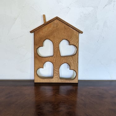 Cute Vintage Wood House Heart Windows Wall Decor 