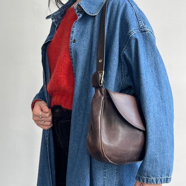 Chocolate 70s Leather Sadddlebag