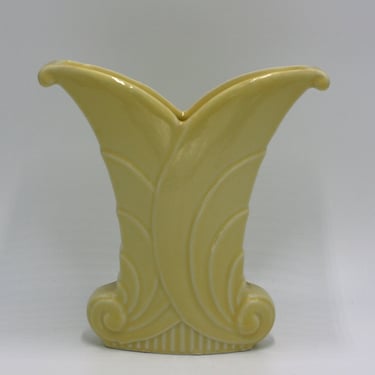 vintage Abingdon yellow pottery vase 