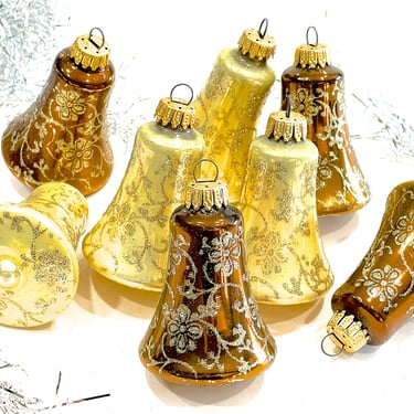 VINTAGE: 8 West Germany Mercury Glass Bell Ornaments - Christmas Decor - Ornament - Made in Germany - SKU Tub-395-00033617 