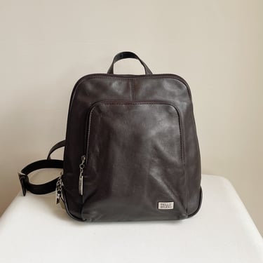 Espresso Mini Leather Backpack
