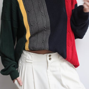 90s Nautica Wide Striped Cotton Crewneck