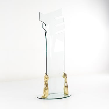 Contemporary Glass and Brass Hands Coat Rack - Contemporary 