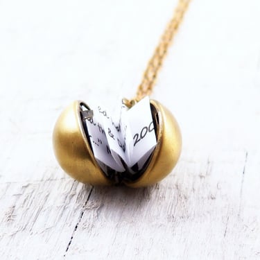 Secret Message Necklace, Ball Locket Necklace, Gift for Her, Personalized Locket, Bridesmaid Gifts, Proposal Gift 