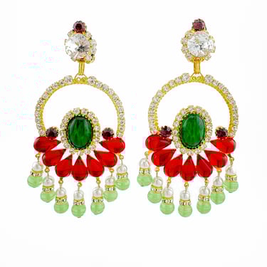 Maharaja Stone Dangle Earrings