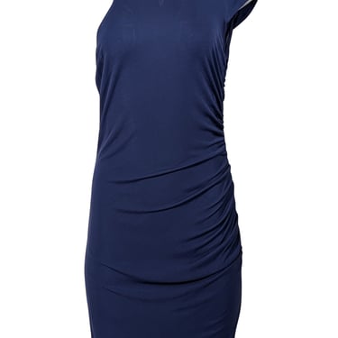 Jay Godfrey - Navy Sleeveless Side Ruched Dress Sz 6