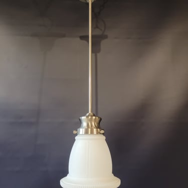 Contemporary Pendant Light with Vintage Inspired Shade 33"x8"