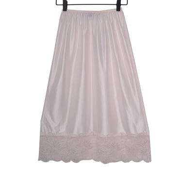 White Lace Trim Slip Skirt