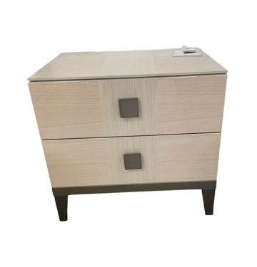 Alf Italia Mont Blanc<br />Nightstand (2)<br />Light Wood Veneer<br />Glossy Koto Finish<br />W 24 x D 20 x H 2