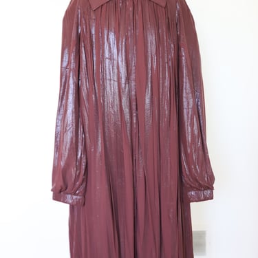 Alberta Ferretti Pleated Long Sleeve Balloon Dress 8-10