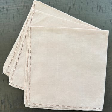 Napkins 3 linen pale pink Gift quality 14”SQ 