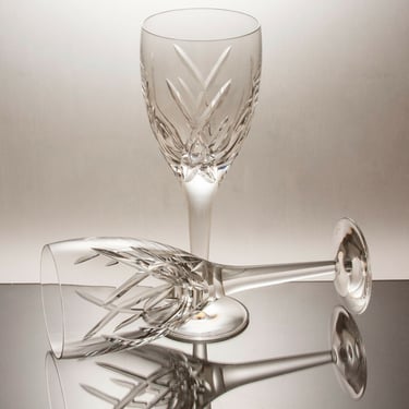 Pair John Rocha Crystal 10&quot;H Waterford Goblet Water Wine Glasses JS45-11701