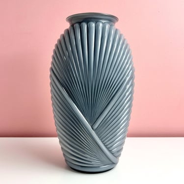 Wrapped Glass Art Deco Vase - Gray 